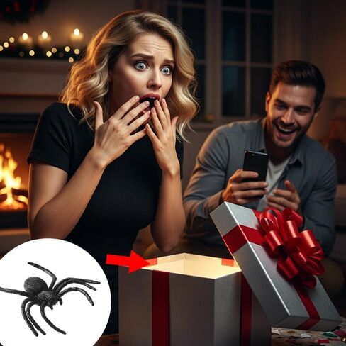 10 Pack Plastic Spiders(3.9x3.9 Inch) Large Black Fake Spiders for Halloween Indoor Outdoor Decorations Fun Cute Realistic Spider Toys Props Webs Table Decor Funny Joke Games Party Favors Supplies in Saudi Arabia