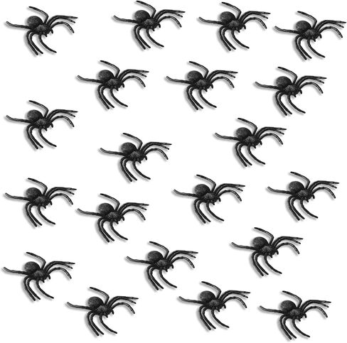 10 Pack Plastic Spiders(3.9x3.9 Inch) Large Black Fake Spiders for Halloween Indoor Outdoor Decorations Fun Cute Realistic Spider Toys Props Webs Table Decor Funny Joke Games Party Favors Supplies in Saudi Arabia