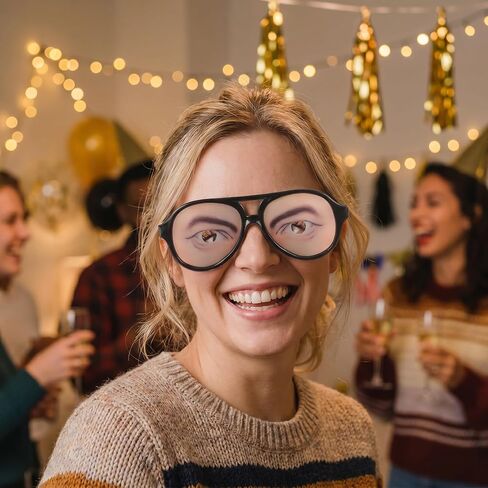 Alipis نظارات مضحكة الجدة تمويه نظارات نكتة هالوين مزحة في الهواء الطلق للبالغين مع عيون على زينة الزفاف للسيارات الرجال والنساء يشكلون الملحقات in Kuwait