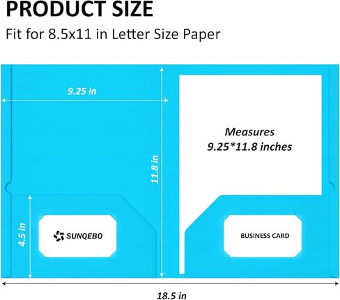 Two Pocket Folders, 6 Pack Paper Folders with Pockets, Durable Thick Paper File Folders, Fit Letter Size Paper, 6 Assorted Colors for Office, Home, Business, School Supplies in Saudi Arabia