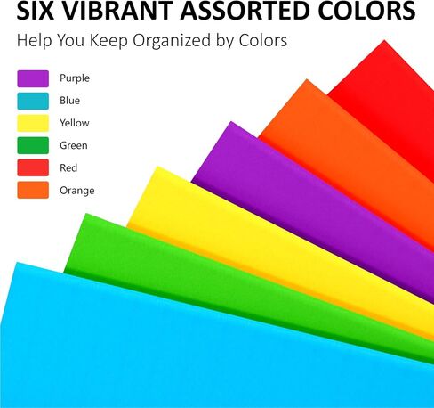 Two Pocket Folders, 6 Pack Paper Folders with Pockets, Durable Thick Paper File Folders, Fit Letter Size Paper, 6 Assorted Colors for Office, Home, Business, School Supplies in Saudi Arabia