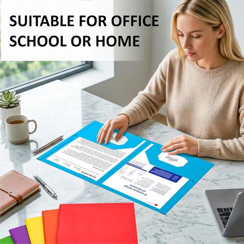 Two Pocket Folders, 6 Pack Paper Folders with Pockets, Durable Thick Paper File Folders, Fit Letter Size Paper, 6 Assorted Colors for Office, Home, Business, School Supplies in Saudi Arabia