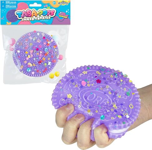 ORB Tabalicious Taba-Pops Jumbo Purple TABA Squishy Cookie - سوبر لينة، جامبو الحجم كوكي ساندويتش - اسحق، ضغط، قرصة لتخفيف التوتر - لعب الغذاء اسفنجي ألعاب تململ للأطفال والكبار in Kuwait