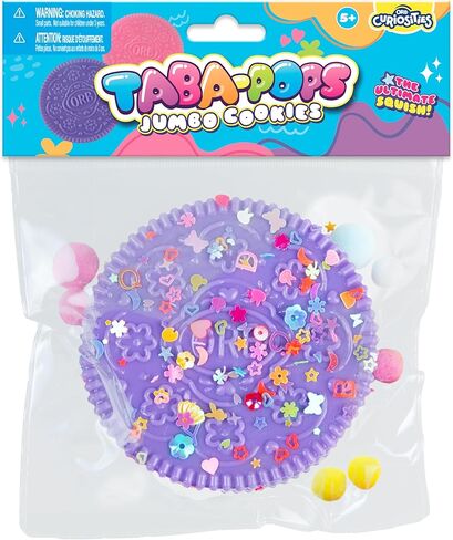 ORB Tabalicious Taba-Pops Jumbo Purple TABA Squishy Cookie - سوبر لينة، جامبو الحجم كوكي ساندويتش - اسحق، ضغط، قرصة لتخفيف التوتر - لعب الغذاء اسفنجي ألعاب تململ للأطفال والكبار in Kuwait