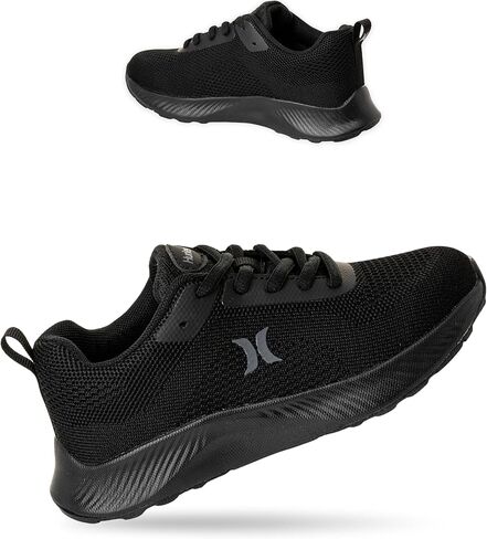 أحذية رياضية خفيفة الوزن برباط من Hurley Kids - أحذية للجري واللعب للأولاد والبنات مع شبكة مسامية، ونعل داخلي مبطن وجر متين - حذاء رياضي يومي للمدرسة، والرياضة والملابس الكاجوال، Excel in Saudi Arabia