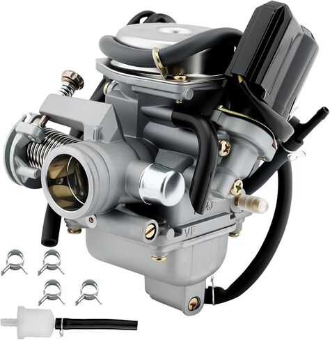 PD24J Carburetor, Compatible with 4-Stroke Engines GY6 125cc 150cc 152QMJ 157QMI ATV Quad Bike 4 Wheeler Dune Buggy Go Kart Moped Scooter Manifold Intake 24mm Carb in Saudi Arabia