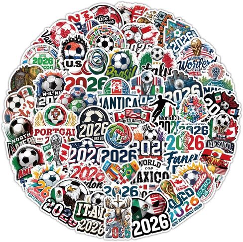 200 قطعة من ملصقات كأس العالم 2026، ملصقات كرة القدم لسكرابوكينغ، ملصقات الفينيل المقاومة للماء لزجاجات المياه، هدايا فريق كرة القدم للأطفال المراهقين، مواد تخزين للأولاد والبنات in Kuwait