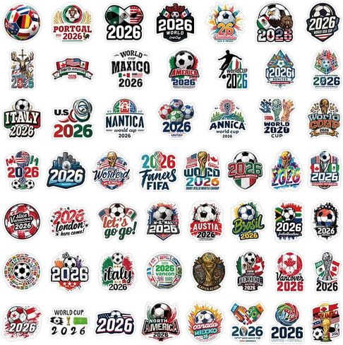 200 قطعة من ملصقات كأس العالم 2026، ملصقات كرة القدم لسكرابوكينغ، ملصقات الفينيل المقاومة للماء لزجاجات المياه، هدايا فريق كرة القدم للأطفال المراهقين، مواد تخزين للأولاد والبنات in Kuwait