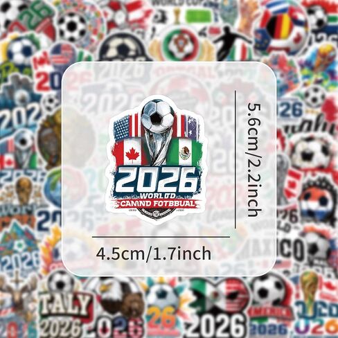 200 قطعة من ملصقات كأس العالم 2026، ملصقات كرة القدم لسكرابوكينغ، ملصقات الفينيل المقاومة للماء لزجاجات المياه، هدايا فريق كرة القدم للأطفال المراهقين، مواد تخزين للأولاد والبنات in Kuwait