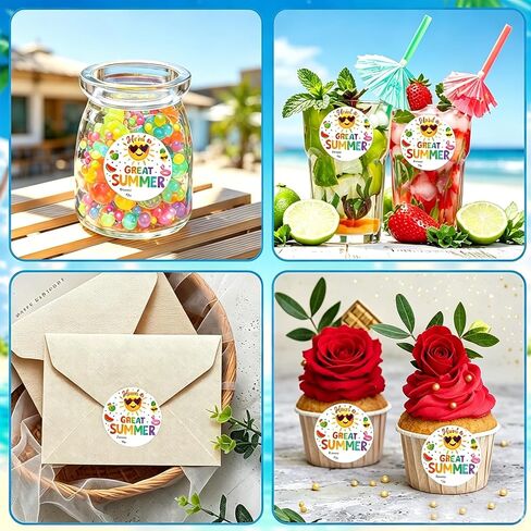 108Pcs Summer Stickers, 1.8 Inch Round Have a Great Summer Gift Tags, Cute Tropical Theme Sealing Labels for Kids, Party Favors, Goodie Bags & Classroom Gifts in Kuwait