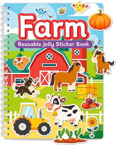 Zartores Reusable Sticker Book for Toddlers, Jelly Stickers for Kids, Waterproof Mess-Free Travel Toys, Airplane Road Trip Essentials, 7 Scenes Activity Book, Boys Girls Gifts - Vehicle in Saudi Arabia