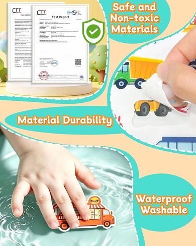 Zartores Reusable Sticker Book for Toddlers, Jelly Stickers for Kids, Waterproof Mess-Free Travel Toys, Airplane Road Trip Essentials, 7 Scenes Activity Book, Boys Girls Gifts - Vehicle in Saudi Arabia