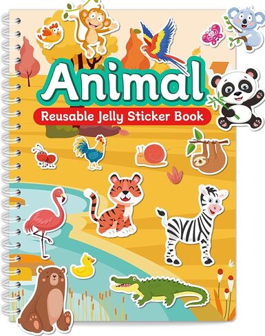 Zartores Reusable Sticker Book for Toddlers, Jelly Stickers for Kids, Waterproof Mess-Free Travel Toys, Airplane Road Trip Essentials, 7 Scenes Activity Book, Boys Girls Gifts - Vehicle in Saudi Arabia