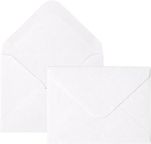 Goefun White A2 Invitation Envelopes 100 Pack, 4-3/8" x 5-3/4", 120 GSM V-Flap Gummed Seal White Envelopes for 4.25 x 5.5 Cards, Wedding Invitations, Birthday, Gift Cards, and All Ocassions in Kuwait