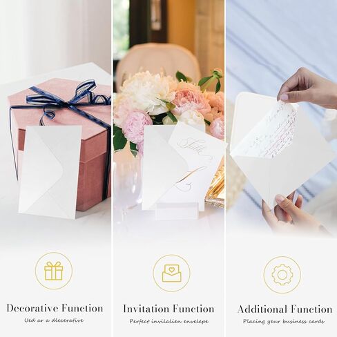 Goefun White A2 Invitation Envelopes 100 Pack, 4-3/8" x 5-3/4", 120 GSM V-Flap Gummed Seal White Envelopes for 4.25 x 5.5 Cards, Wedding Invitations, Birthday, Gift Cards, and All Ocassions in Kuwait