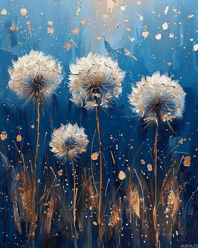 Dandelion Flower Paint by Numbers Kit for Adults, Plant Paint by Numbers on Canvas, DIY Adult Crafts Painting Kits with Acrylic and Brushes, Hobbies for Women, Paintings for Home Wall Decor, 16x20 in in Kuwait