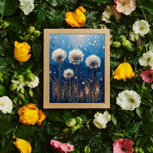 Dandelion Flower Paint by Numbers Kit for Adults, Plant Paint by Numbers on Canvas, DIY Adult Crafts Painting Kits with Acrylic and Brushes, Hobbies for Women, Paintings for Home Wall Decor, 16x20 in in Kuwait