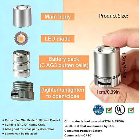 Mini LED Lights 11 Pcs for Dollhouse with 11Pack Backup Battery,Small Soptling Battery Operated Miniature Tiny Lighting for DIY Crafts, Model Kits & Party Decor(Cold White) in Saudi Arabia