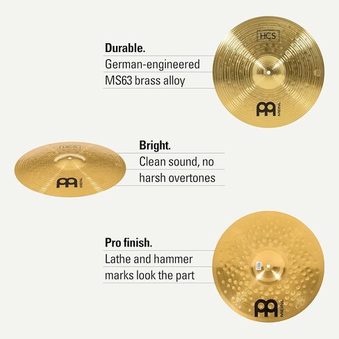 Meinl Cymbals HCS141620 HCS Cymbal Box Set Pack with 14-Inch Hi Hat Pair, 16-Inch Crash, 20-Inch Ride (VIDEO) in Saudi Arabia