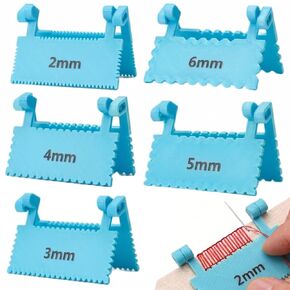 Clip On Sewing Ruler, 2/3/4/5/6mm Edge Stitch Lock and Sewing Gauge, Stitch Guide Lockranding Tool for Embroidery Fabric Hand Sewing(Blue) in Saudi Arabia