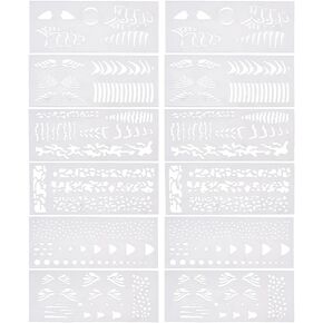 INFUNLY 12 Pcs Fish Scale Stencils for Paint 2.1x5.3 Fishbone Hollow Drawing Templates Fishes Skeleton Lure Stencil Kit Reusable Fishing Lure Airbrush Stencil for Custom Baits Fishing Gear DIY Craft in Kuwait