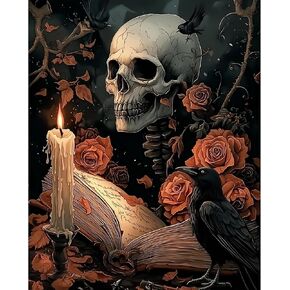 NXIKYO Skull Paint by Numbers Kit for Adults Beginner, Roses Book Adult Paint by Number Kits on Canvas, DIY Acrylic Oil Easy Painting by Numbers for Home Wall Decor 16 X 20 inch (Without Frame) in Saudi Arabia