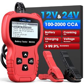 MA500 Car Battery Tester, 9V - 30V Digital Automotive Alternator Meter Diagnostic Tool 100-2000 CCA Load Capacity Auto Charging & Cranking Analyzer for Car Truck Motorcycle Boat RV ATV Yacht in Saudi Arabia
