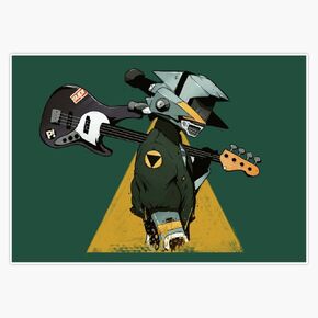FLCL Guitar 5" Removable Magnetic Bumper Sticker | Heavy-Duty Vehicle Magnet in Kuwait