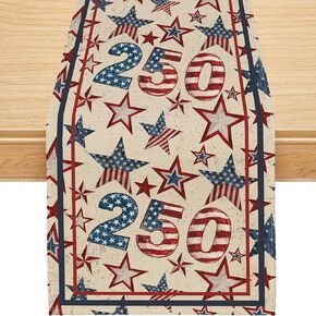4th of July Table Runner, 4th of July Decorations for Home Stars Memorial Day Decor Blue Red Patriotic Decor for Home Independence Day Indoor Ourdoor Party Table Decorations (13'' x 60'') in Saudi Arabia