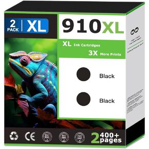 910XL Black Ink Cartridges Replacement for HP 910 Black Ink Cartridges Combo Pack, Compatible with HP Printer OfficeJet Pro 8020 8025 8035 8015e 8028e 8022e 8010 8018, Updated with V18.4.1 (2 Pack) in Saudi Arabia