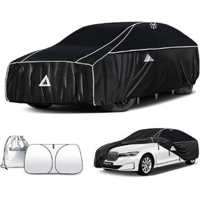 Hail Protector Car Cover for Sedan(Length:195"-208"),Waterproof All-Weather Anti Hail Thick Multi-Layered EVA with Sun Visor&Storage Bag for ES350, Models, Avalon, Impala etc in Saudi Arabia