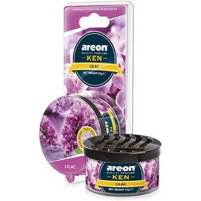 AREON Ken Car Air Freshener - Lilac Scent, Long-Lasting Fragrance - Portable Fragrant Deodorizer with Adjustable Odor Output - Automobile Accessories & Essentials - 1.23 Oz. Cans in Kuwait