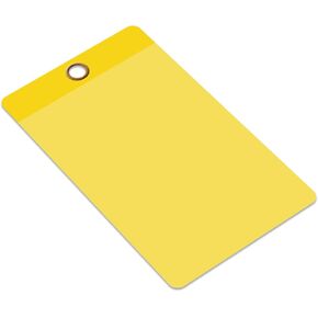 SmartSign (عبوة من 25) بطاقة تصفيح ذاتية صفراء فارغة قابلة للكتابة، 3.25 × 5.5 بوصة، علامات فينيل سميكة 10 مل مع غطاء بوليستر شفاف وفتحة معدنية 1/4 بوصة، للسيارات والعقارات وتحديد الهوية in Kuwait
