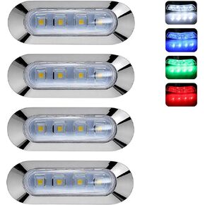 4Pcs RGBW LED Side Marker Lights, 4-Color Front Rear Tail Clearance Indicator Lamp, Turn Signal Brake Running Light for Trailer Car Pickup Truck Motorcycle Golf Cart in Saudi Arabia