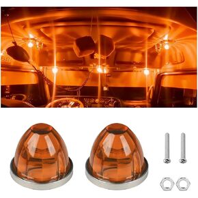 2PCS Car Watermelon Lights, Watermelon Automotive LED Side Marker Light, Multi-Purpose Vehicle Turn Signal Clearance Top Cap Roof Lamp, Universal for Semi Truck Trailer Pickup (Red) in Saudi Arabia