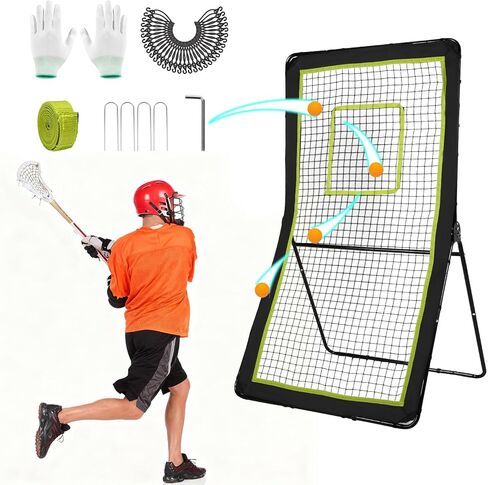 Lacrosse Rebuter for Backyard ، خمسة زوايا انتعاش صافية ، شبكة Lacrosse مع إطار ، ترتد جيد وسهل تجميع شبكة الكرة الطائرة الشبكة in Kuwait