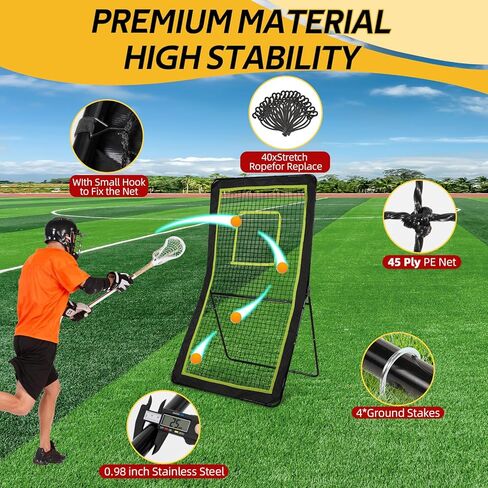 Lacrosse Rebuter for Backyard ، خمسة زوايا انتعاش صافية ، شبكة Lacrosse مع إطار ، ترتد جيد وسهل تجميع شبكة الكرة الطائرة الشبكة in Kuwait
