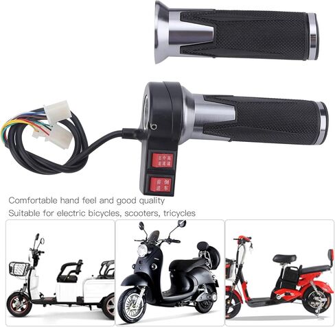 1Pair 3 Speed Gear Throttle Handle Grips, Electric Bike Throttle Grip, Motorcycle Grips for Electric Bikes, Scooters, Tricycles, Etc in Kuwait