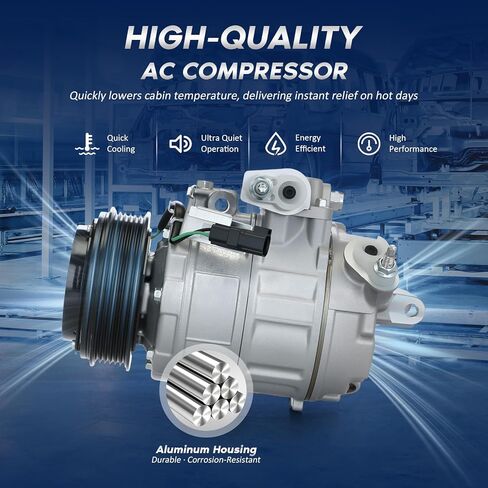 BDELI Air Conditioner AC Compressor with 2011-2015 Ford Explorer V6 3.5L, AC Compressor 2013 2014 2015 Ford Police Interceptor Utility V6 3.7L, OE BB5Z19703B CO9777C in Kuwait