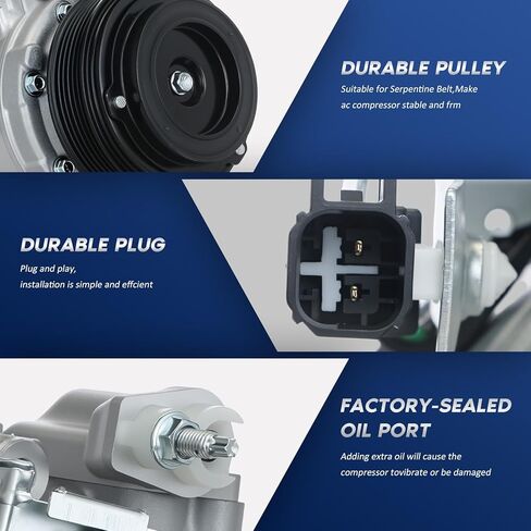 BDELI Air Conditioner AC Compressor with 2011-2015 Ford Explorer V6 3.5L, AC Compressor 2013 2014 2015 Ford Police Interceptor Utility V6 3.7L, OE BB5Z19703B CO9777C in Kuwait