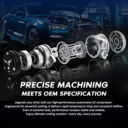 BDELI Air Conditioner AC Compressor with 2011-2015 Ford Explorer V6 3.5L, AC Compressor 2013 2014 2015 Ford Police Interceptor Utility V6 3.7L, OE BB5Z19703B CO9777C in Kuwait