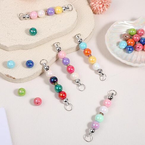 50pcs Blank Beadable Keychain Bars, Metal DIY Focal Bead Key Chain Bar Charms Making Supplies Beadable Keychain Bars Accessories for Women Man Pendant DIY Crafts Jewelry Making, Easy to Detachable in Saudi Arabia