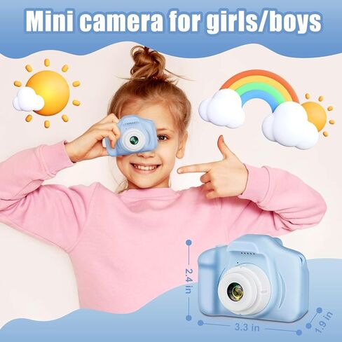 Kids Digital Camera Toy – 3.0MP 1080P HD Video Camera with 2-Inch Screen, No Printer, Easy USB Rechargeable, Fun, Educational & Birthday Gift for Boys & Girls Age 3–12 in Kuwait