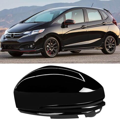 OWITAI Compatible with Honda Fit Right Passenger Side Mirror Cap Cover 2015 2016 2017 2018, Glossy Black Door Rearview Mirror Cover Replacement Without Turn Signal Light for Fit Right Side in Saudi Arabia