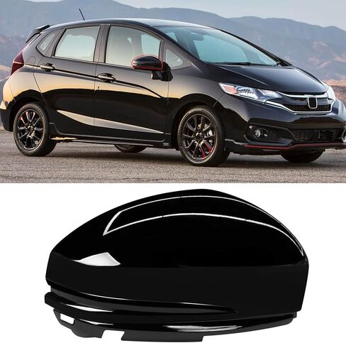 OWITAI Compatible with Honda Fit Right Passenger Side Mirror Cap Cover 2015 2016 2017 2018, Glossy Black Door Rearview Mirror Cover Replacement Without Turn Signal Light for Fit Right Side in Saudi Arabia