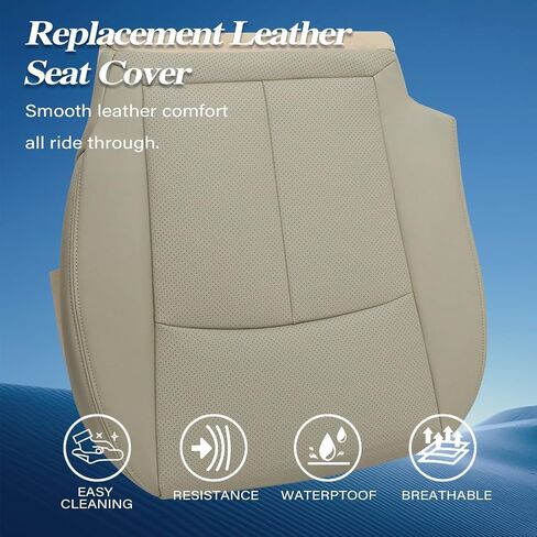 GXARTS Driver and Passenger Side Bottom and Top Lean Back Replacemrnt Perforated Leather Seat Cover Tan Compatible with Infiniti Q50 2014 2015 2016 2017 2018 2019 2020 in Kuwait