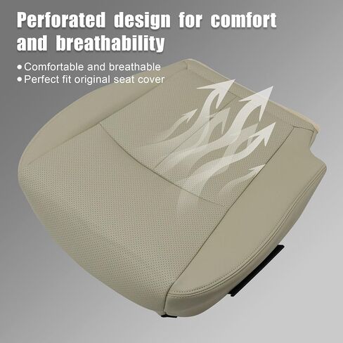 GXARTS Driver and Passenger Side Bottom and Top Lean Back Replacemrnt Perforated Leather Seat Cover Tan Compatible with Infiniti Q50 2014 2015 2016 2017 2018 2019 2020 in Kuwait