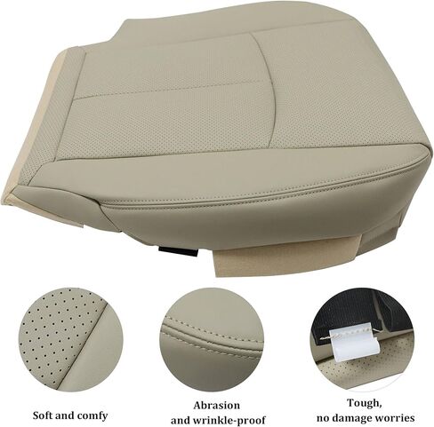 GXARTS Driver and Passenger Side Bottom and Top Lean Back Replacemrnt Perforated Leather Seat Cover Tan Compatible with Infiniti Q50 2014 2015 2016 2017 2018 2019 2020 in Kuwait