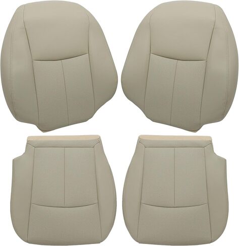 GXARTS Driver and Passenger Side Bottom and Top Lean Back Replacemrnt Perforated Leather Seat Cover Tan Compatible with Infiniti Q50 2014 2015 2016 2017 2018 2019 2020 in Kuwait