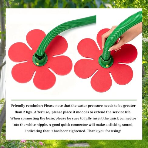 Crazy Daisy Sprinkler Crazy Dancing Flower Water Sprinklers Funny 360° Rotating, Funny Sunflower Water Sprinklers for Dogs Outdoor Play, Irrigation Tool for Yard Watering (Red) in Kuwait